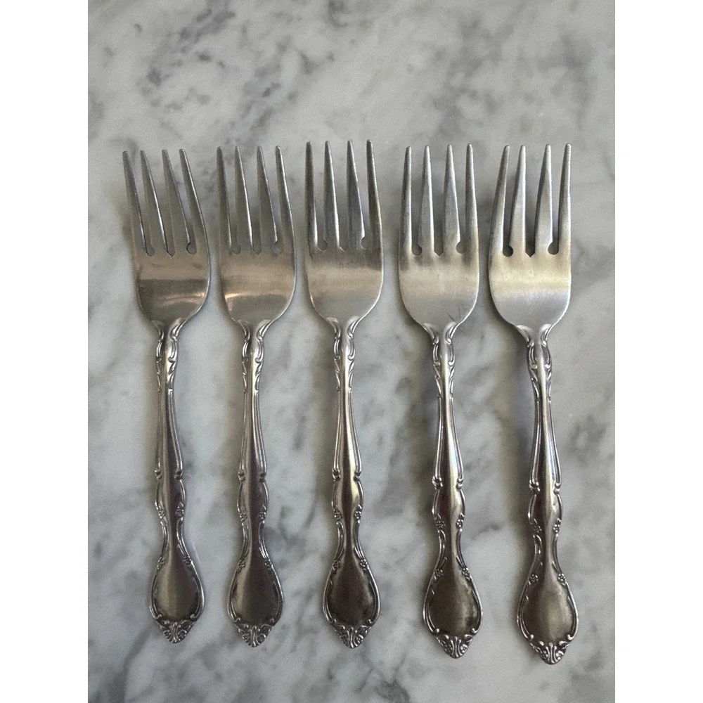 Towle Winter Rose Stainless Salad Fork Set of 5 Supreme Cutlery Japan TWSWIR